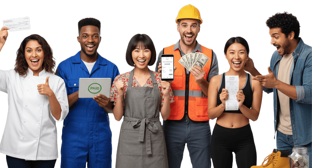 Happy service professionals using Facyl